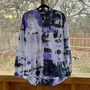 Cambridge Classics Men's Vintage Purple Button Down Shirt Size 17 1/2-34/35